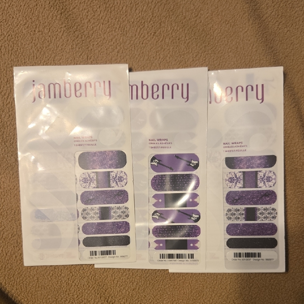 Jamberry Purple and White Nail Wraps Collection